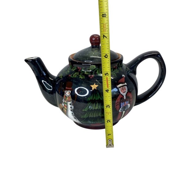 Lang Christmas Tree Ceramic Teapot With Santa & Snowman Design Vintage - Picture 6 of 9